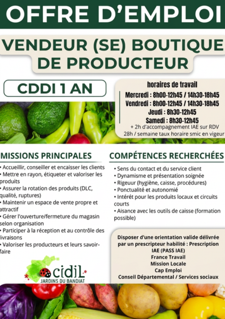 offre d'emploi vente en boutique